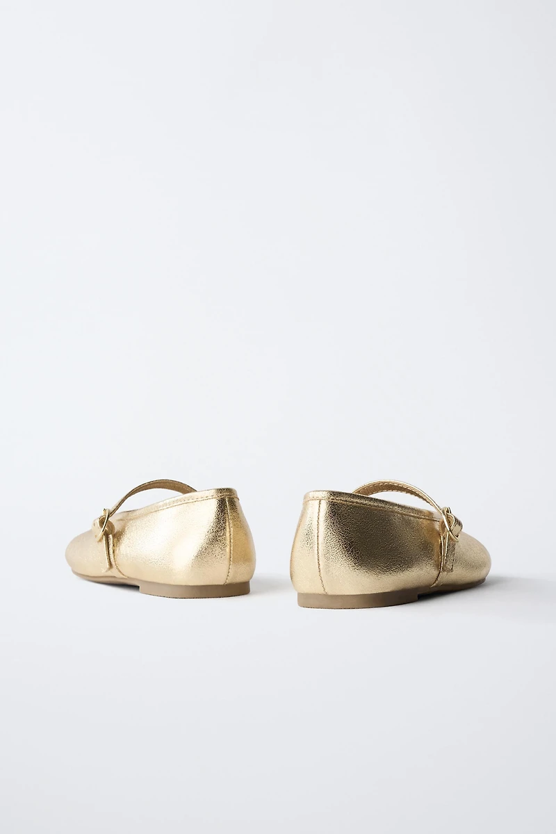 METALLIC BALLET FLATS
