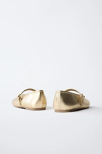METALLIC BALLET FLATS