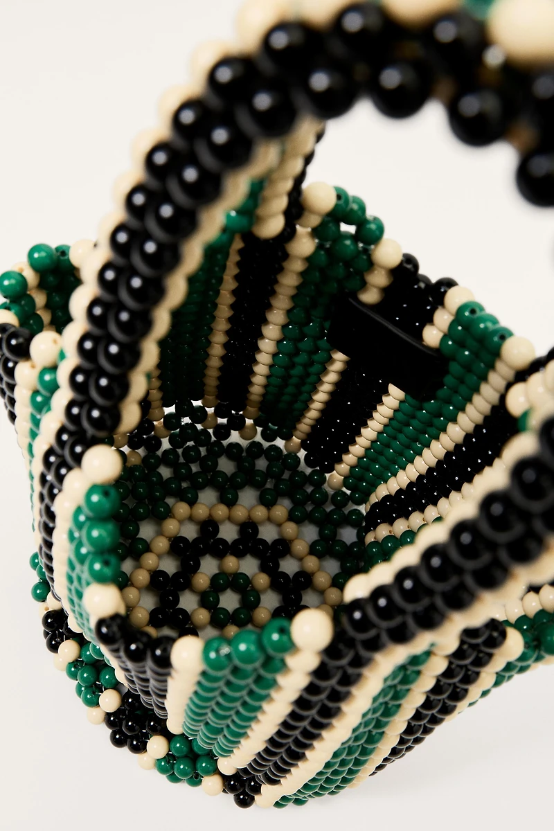 STRIPED BEADED BUCKET BAG - LIMITED EDITION