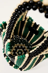 STRIPED BEADED BUCKET BAG - LIMITED EDITION