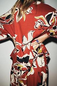 FLORAL PRINT LINEN SHIRT
