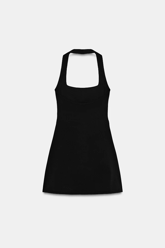 black and gold jersey dress Black Jersey Metallic Combo Short Dress main image 0