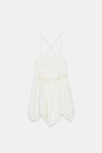 EMBROIDERED CHIFFON MINI DRESS