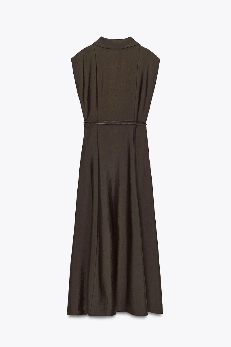 BELTED MIDI DRESS