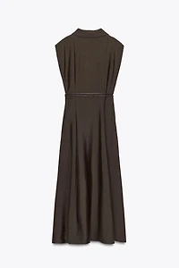 BELTED MIDI DRESS