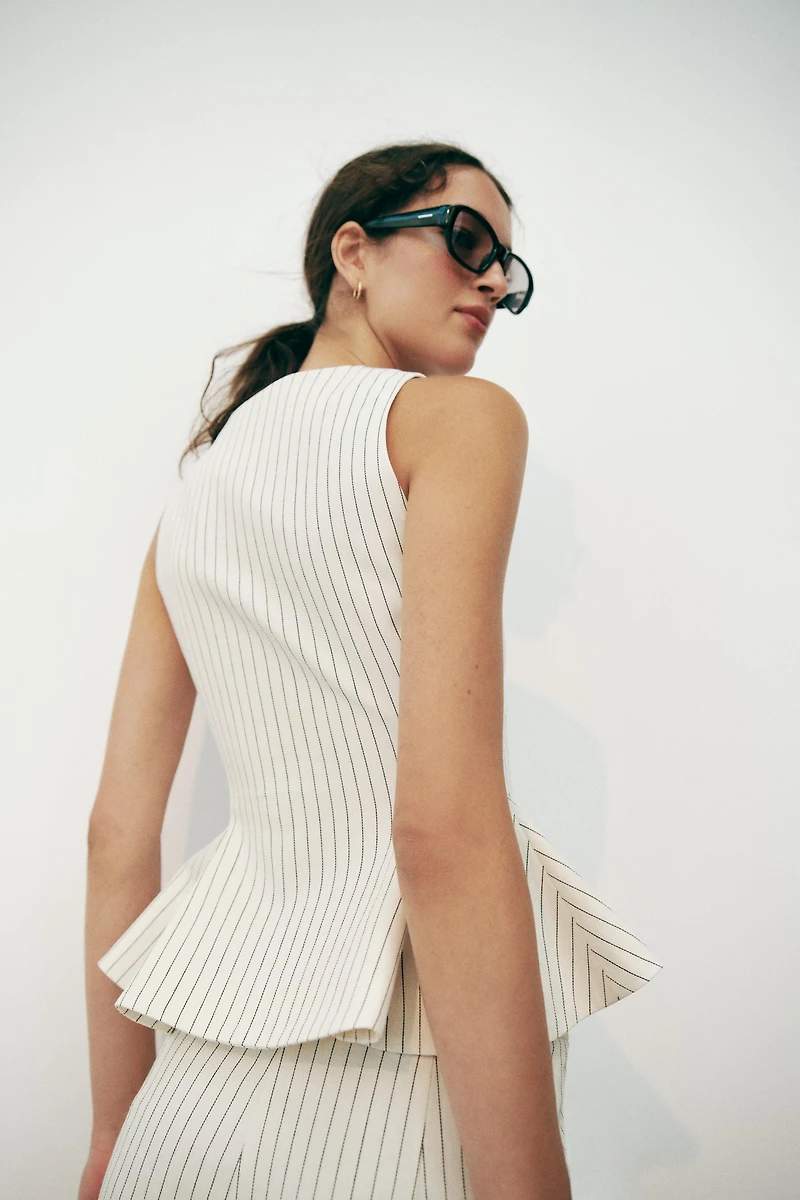 GILET PEPLUM À RAYURES