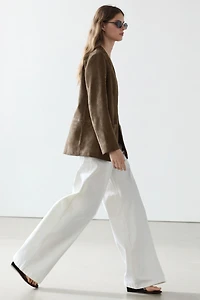 Suede leather blazer