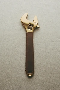 STEEL WRENCH WITH LEATHER HANDLE