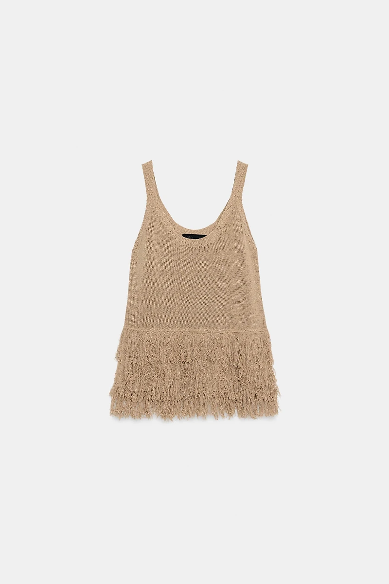FRINGED KNIT TOP