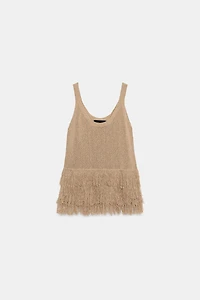 FRINGED KNIT TOP
