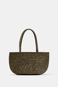 SAC EN CUIR EFFET TRESSÉ
