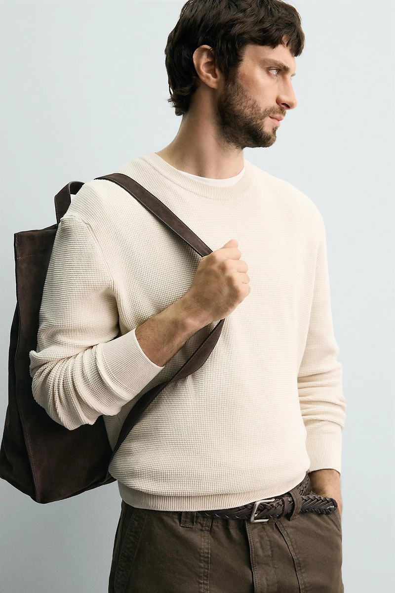 REGULAR FIT WAFFLE JUMPER