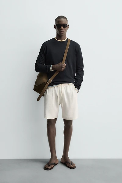 REGULAR FIT COTTON - LINEN JUMPER