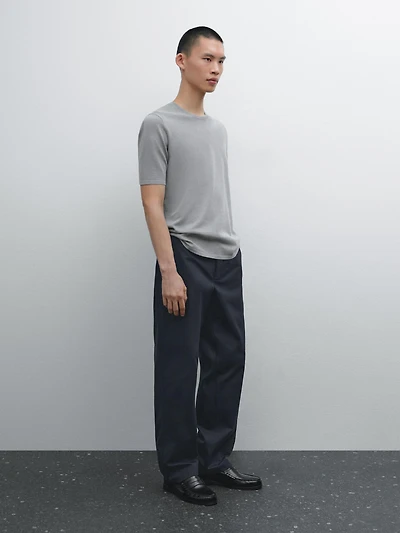 Cotton blend knit T-shirt