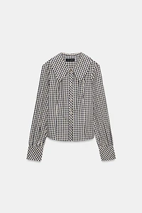 PLAID PETER PAN COLLAR SHIRT