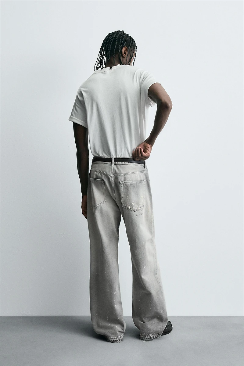 RELAXED FIT SPLATTER JEANS