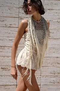 FRINGED CHAIN MULTI-POSITION SCARF