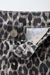 ANIMAL PRINT WIDE LEG JEANS