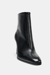 LEATHER HEELED ANKLE BOOTS
