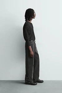 RELAXED FIT FLOCKED PANTS