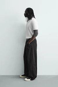 ZIPPERED BALLOON FIT JEANS