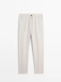 Linen jogger fit trousers