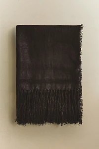 FRINGED LINEN BLANKET