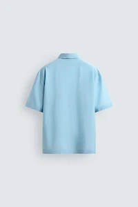 FLOWY VISCOSE BLEND POLO SHIRT