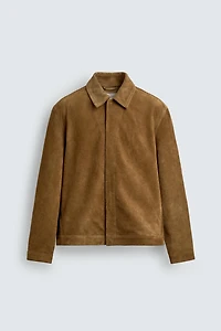 REGULAR FIT SUEDE LEATHER OVERSHIRT