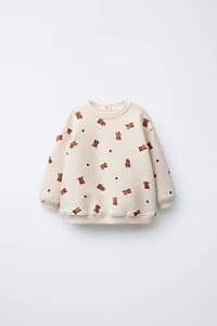 TEDDY BEAR PRINT SWEATSHIRT