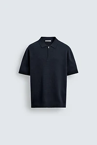 KNIT ZIP POLO SHIRT