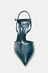 SLINGBACK ANKLE STRAP HEELS