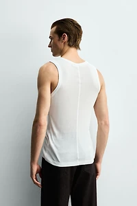 VISCOSE STRUCTURE SLIM FIT TANK TOP