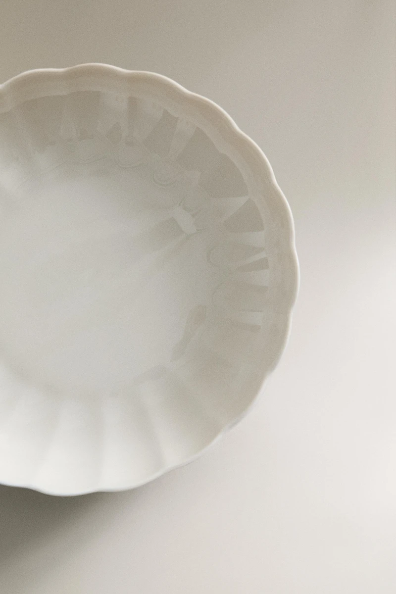 ASSIETTE CREUSE PORCELAINE ONDES