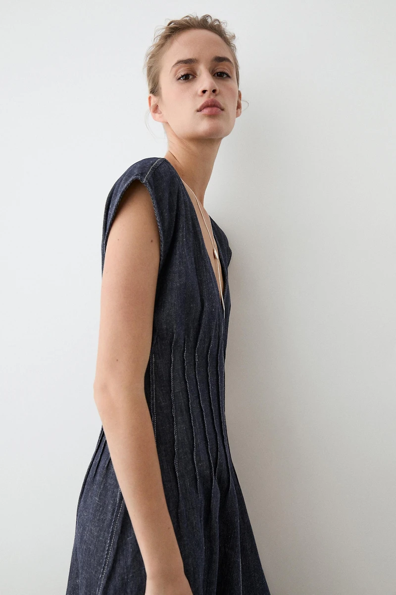 Denim midi dress