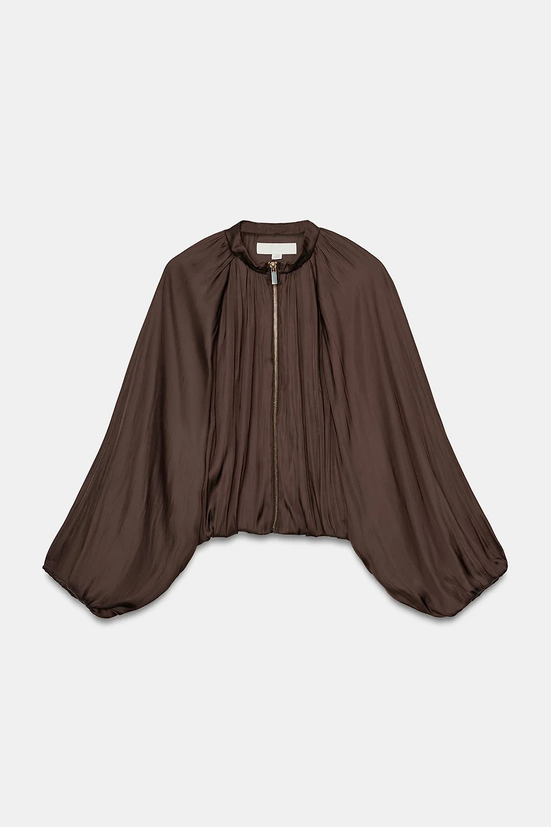SATIN BALLOON BOMBER JACKET
