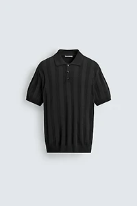 REGULAR FIT KNIT TEXTURED POLO