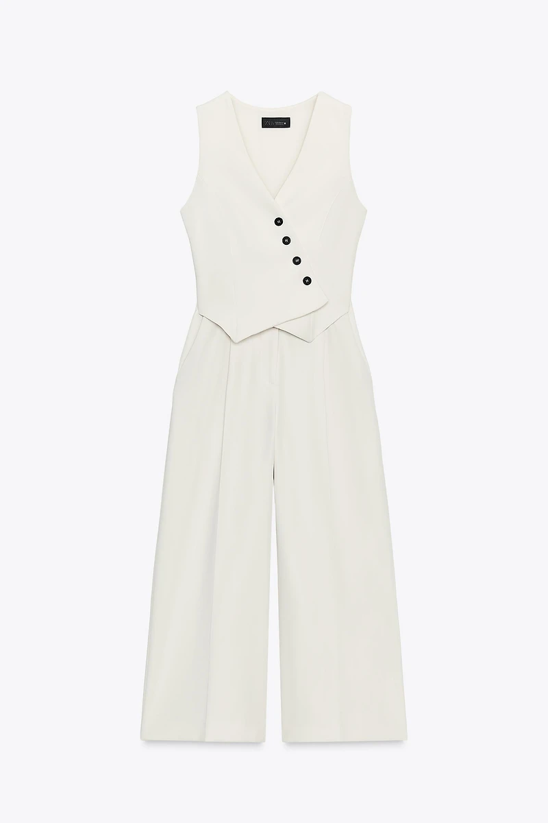 WIDE LEG VEST JUMPSUIT