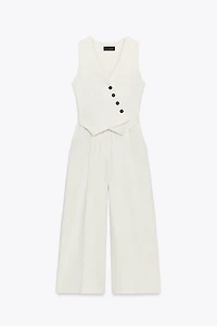WIDE LEG VEST JUMPSUIT