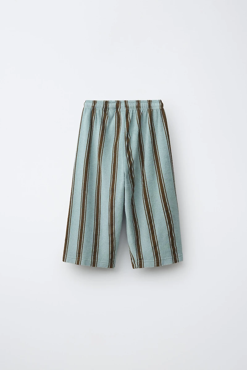 RELAXED TOWEL EFFECT STRIPED PANTS