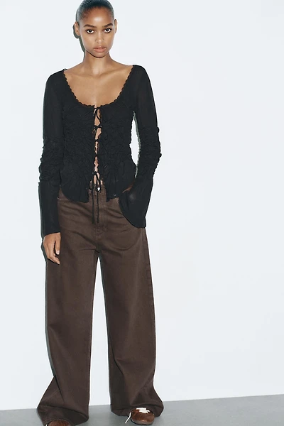 RUCHED TIE TOP