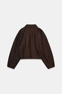 ZIPPERED SOFT BOMBER JACKET