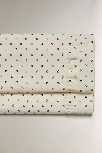 DRAP DE DESSUS ENFANT IMPRIMÉ FLEUR VOLANT