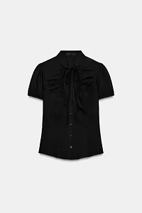 TIED POPLIN TOP