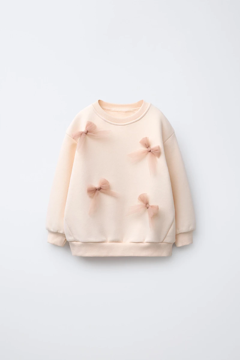 TULLE BOW SWEATSHIRT