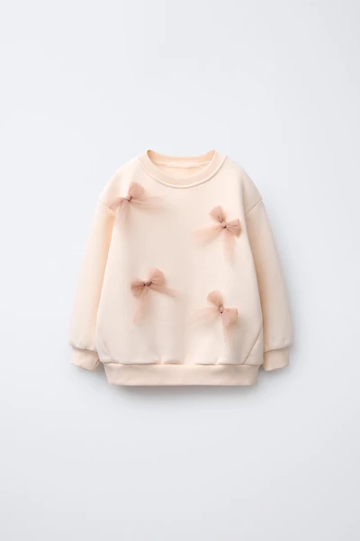 TULLE BOW SWEATSHIRT