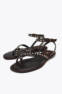 BEADED LEATHER SANDALS