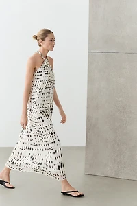 Printed halter dress