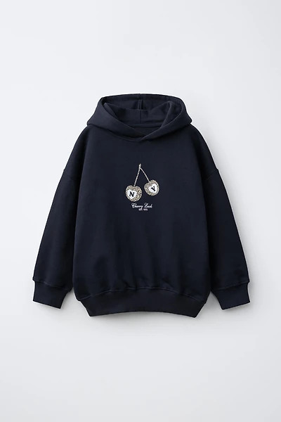 CHERRY ANIMAL PRINT HOODIE