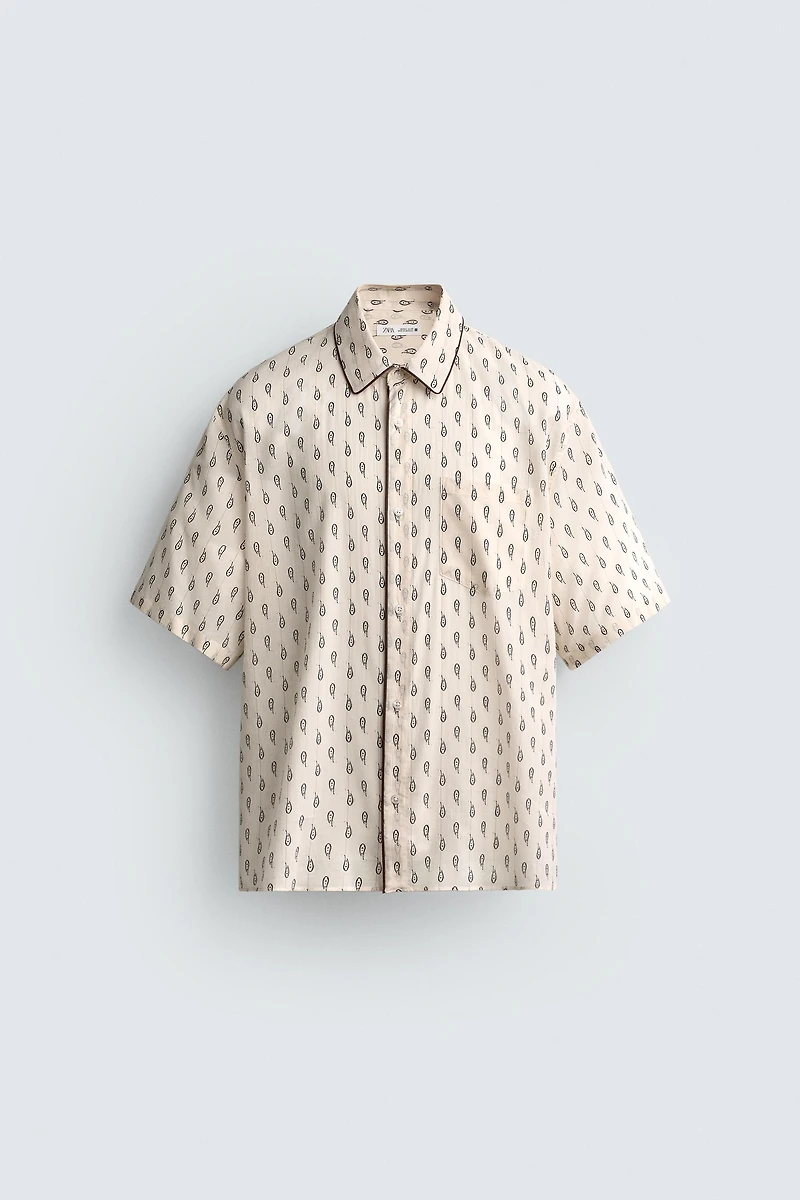 CONTRAST PAISLEY RELAXED FIT SHIRT